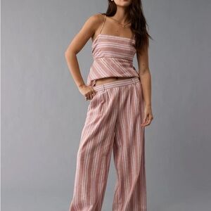 NWT American Eagle Women’s Linen-Blend High-Waisted Wide-Leg Pant Size XL